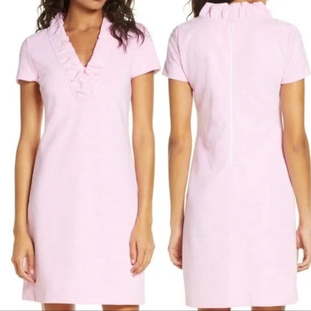 NWT LILLY PULITZER Tisbury Stripe Ruffle Neck Dress - Picture 9 of 10